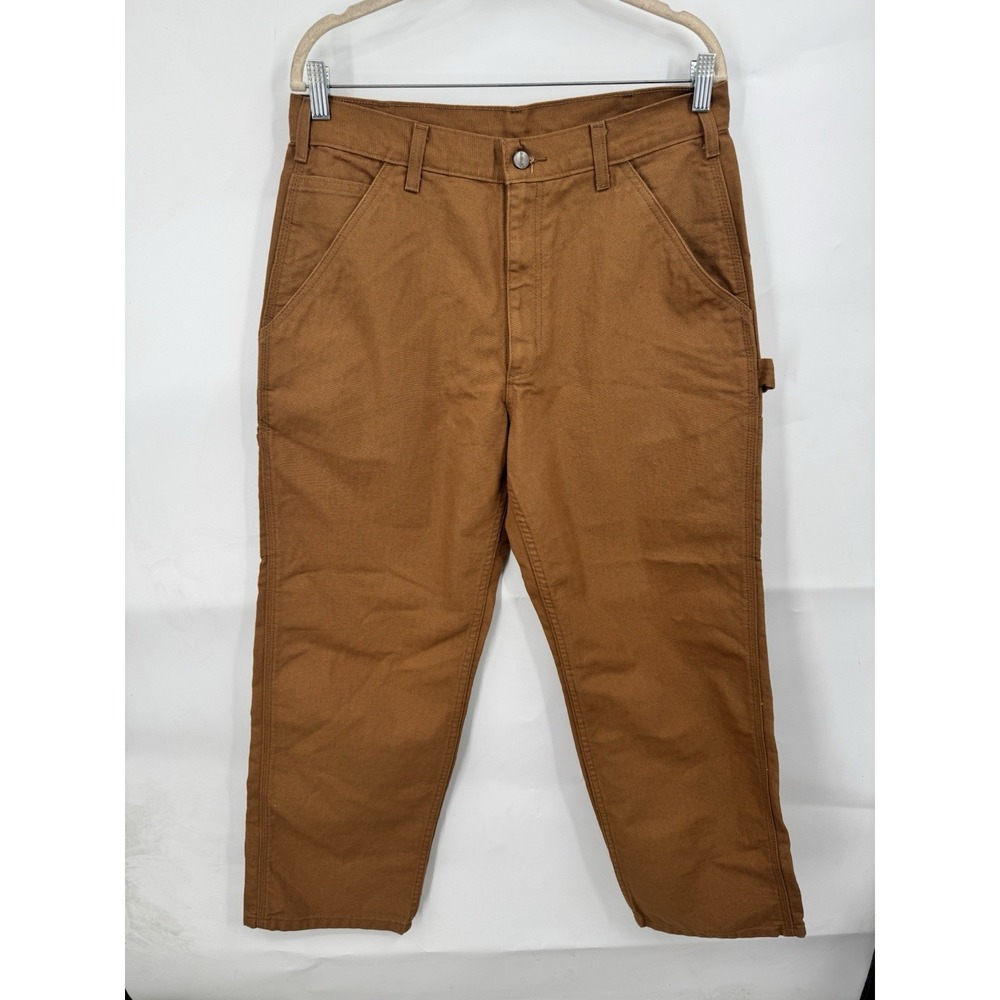 Carhartt Carpenter Painter Pant Men 34X30 Brown Work Blue Collar Outdoor Pockets